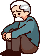 Old person is lonely png graphic clipart design