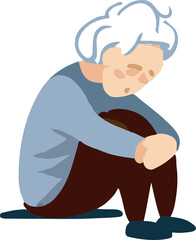 Old person is lonely png graphic clipart design
