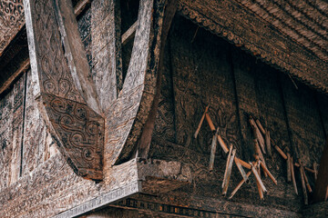 traditional houses of tana toraja in londa village, indonesia