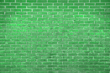 Texture of light green brick wall as background