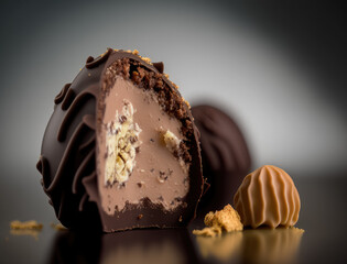 Vegan Chocolate Truffle created with Generative AI technology