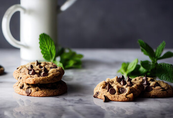 Vegan Chocolate Chip Cookies created with Generative AI technology