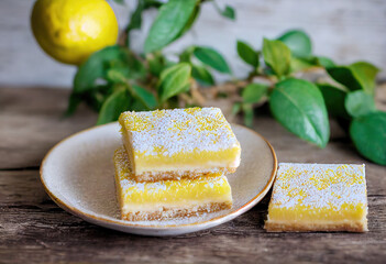 Delicious Vegan Lemon Cake created with Generative AI technology