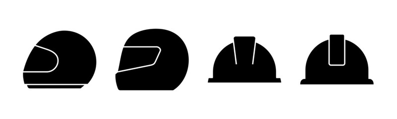 Helmet icon vector illustration. Motorcycle helmet sign and symbol. Construction helmet icon. Safety helmet