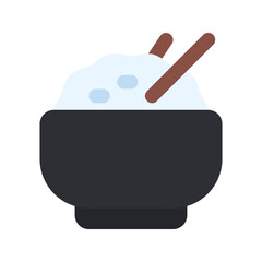 rice bowl flat icon