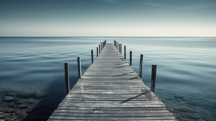The Pier to Infinity: A Captivating Photo of the Sea and the Sky