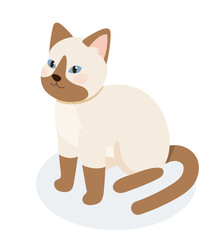 Fototapeta premium Isometric white and brown cat