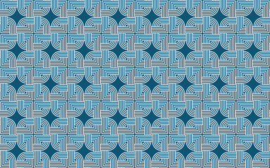 日本の伝統的な文様「六弥太格子」のバージョン-藍色基調