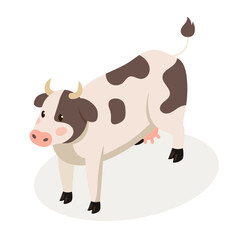 Isometric farm cow concept