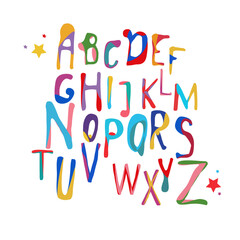 Comic style letttering font. Vector alphabet