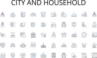 City and household line icons collection. Acupuncture, Aromatherapy, Ayurveda, Chiropractic, Cupping, Energy, Essential oils vector and linear illustration. Generative AI