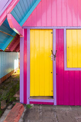 colorful beach huts