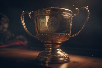 Fototapeta na wymiar Champion of the gold cup. Generative AI