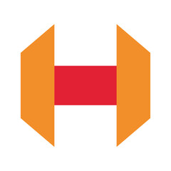 Letter H folded logo template