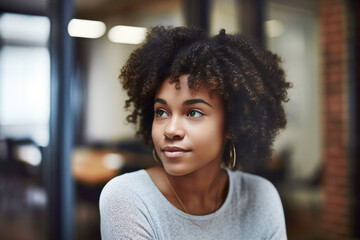 Portrait of Black College student in front of dorm. Generative AI.