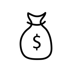 Money bag icon. money sign for mobile app and site.eps