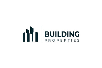 Modern Real Estate company Logo Design. Building, Construction Working Industry logo concept Icon. Residential contractor, Commercial Office Property business logos.