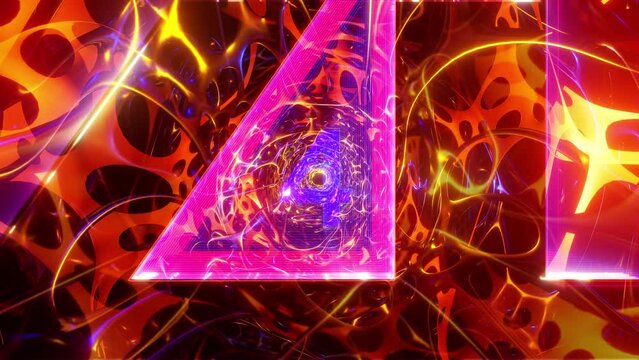 Five seconds Countdown Timer with Sci fi tunnelanimation abstract background.  Five to zero count down art effect counting timer abstract background.