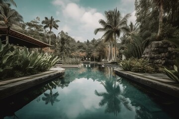 Fototapeta na wymiar Pool in Bali. Generative AI