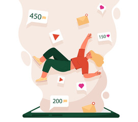 Woman with social media