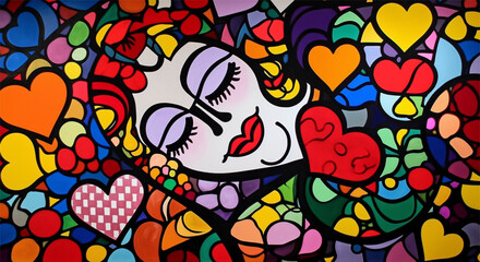 Pintura moderna colorida criada por IA