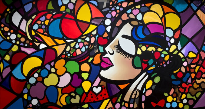 Pintura moderna colorida criada por IA