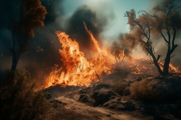 Catastrophic forest fire; ecological crisis. Generative AI