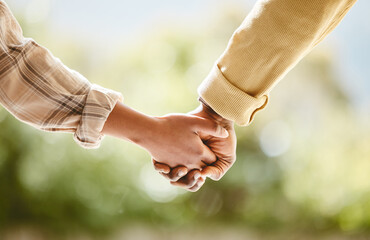 You make me look forward to every new day. Cropped shot of an unrecognizable couple holding hands...