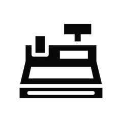 cashier glyph icon illustration vector graphic