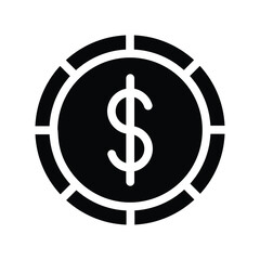 dollar glyph icon illustration vector graphic