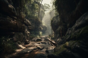 Sculpted ravine. Generative AI