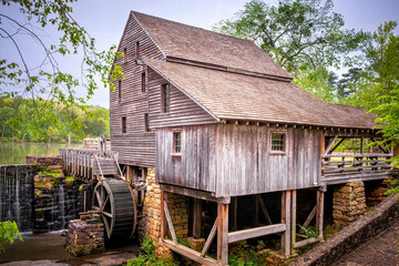 The old gristmill at Historic Yates Mill County Park in Raleigh, North Carolina.