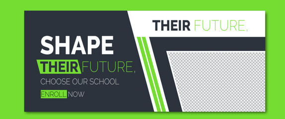 social media cover and post design for school admission
marketing template design