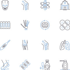 Speech therapy line icons collection. Aphasia, Dysphagia, Articulation, Phonology, Stuttering, Apraxia, Voice vector and linear illustration. Fluency,Pragmatics,Expressive outline signs Generative AI