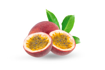 Fresh passion fruit isolated on white background, food healthy concept