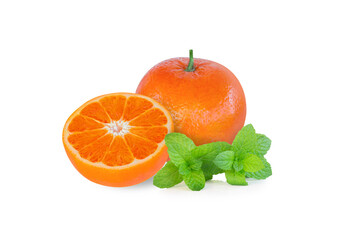 Fresh orange fruit  isolated on white background