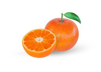 Fresh orange fruit  isolated on white background