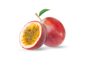 Fresh passion fruit isolated on white background, food healthy concept