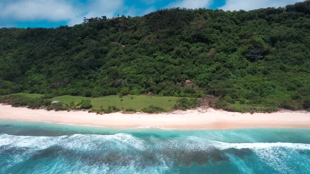 Aerial view of Nunggalan beach in Bali, Indonesia