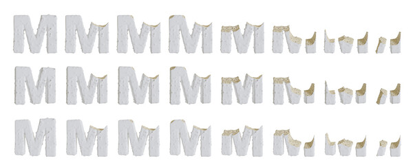 Milk cream with Almonds and Vanilla Ice Cream Bars M-shaped, 3D rendering