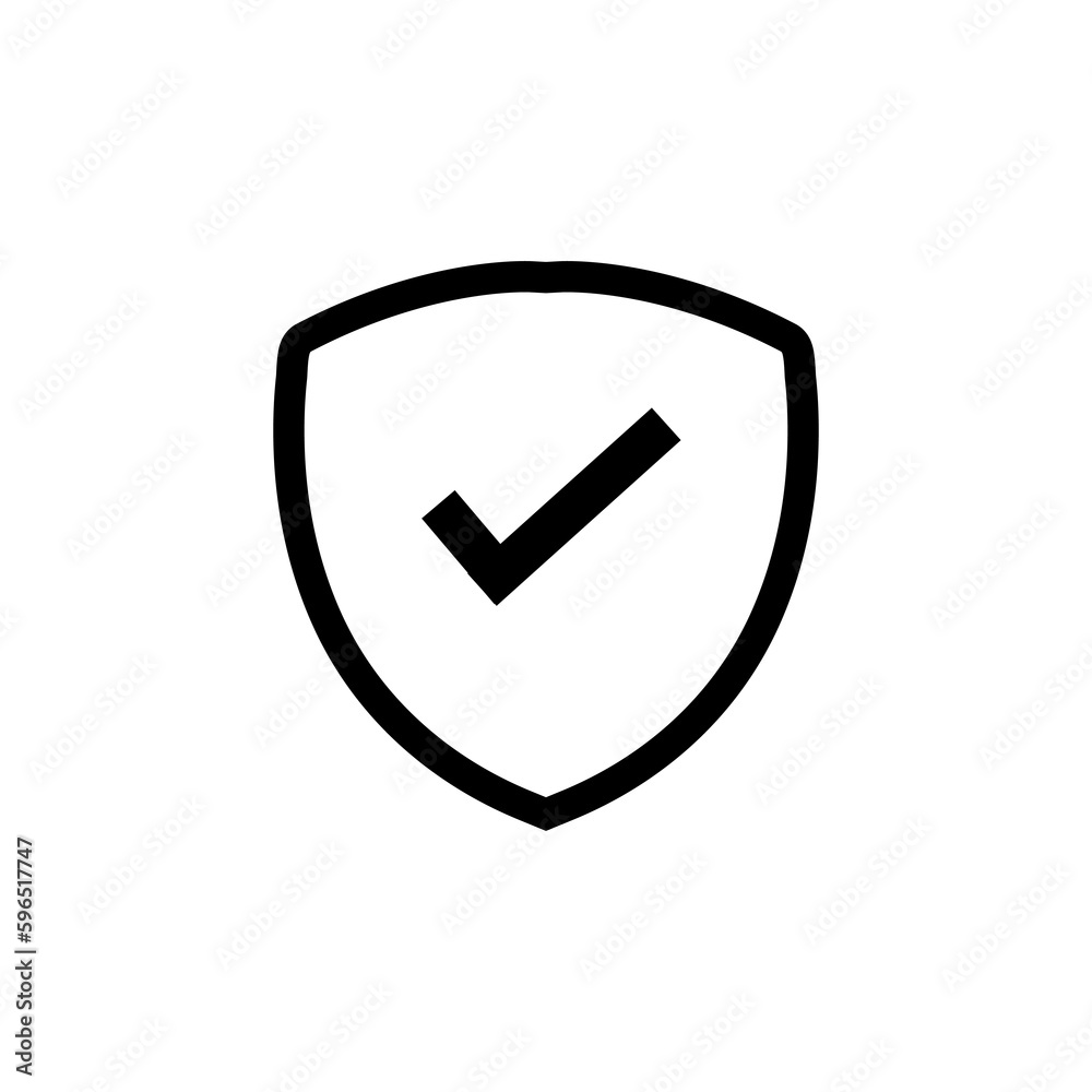 Wall mural Shield check mark icon vector illustration on white background..eps