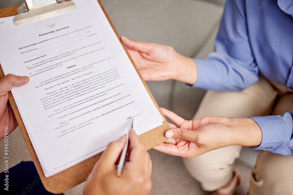 Aufkleber may every room fill up with joy. shot of two unrecognizable people doing paperwork.