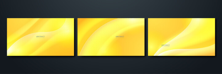 vector yellow background with dynamic abstract shapes