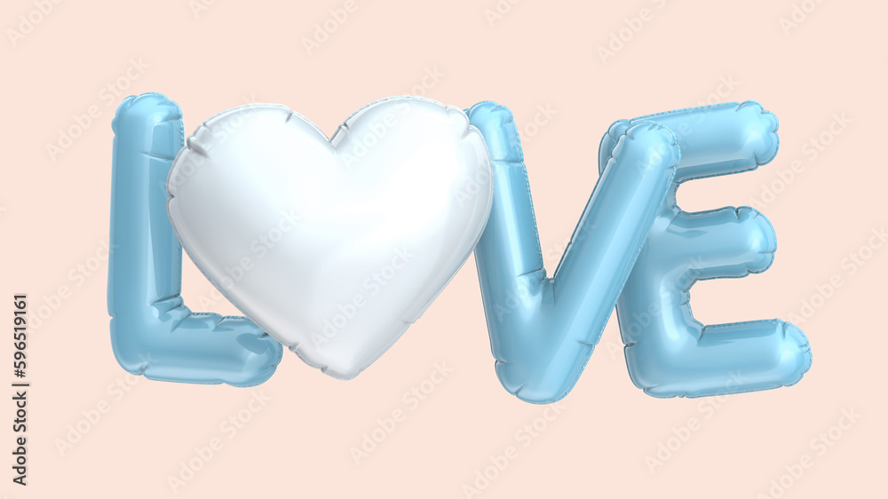 Wall mural balloon love phrase