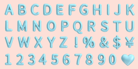 Blue foil front view balloons set