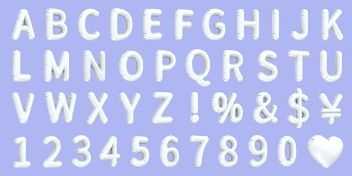 3D Orange left leaning balloon set