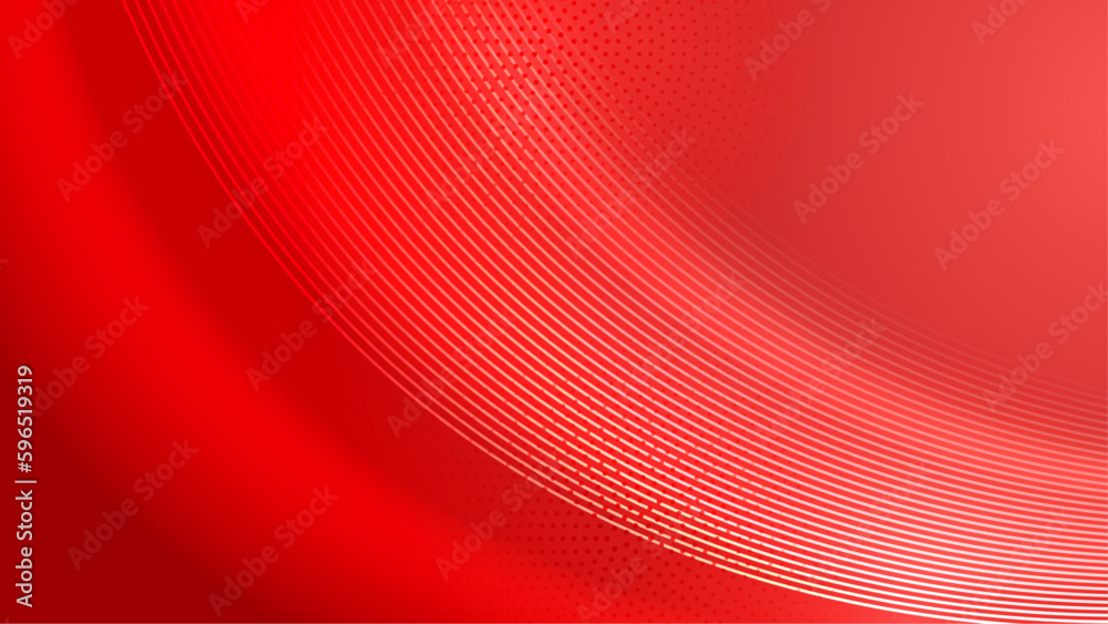 Wall mural vector modern bright red color wave style background vector