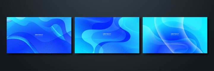 Blue creative wave business banner background