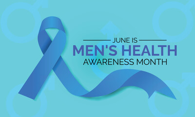 Men's Health Awareness Month in June. Banner, banner design template Vector illustration background design. - obrazy, fototapety, plakaty