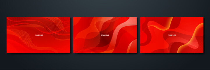 Abstract red waves geometric background. Modern background design. gradient color. Fluid shapes composition. Fit for presentation design. website, banners, wallpapers, brochure, posters